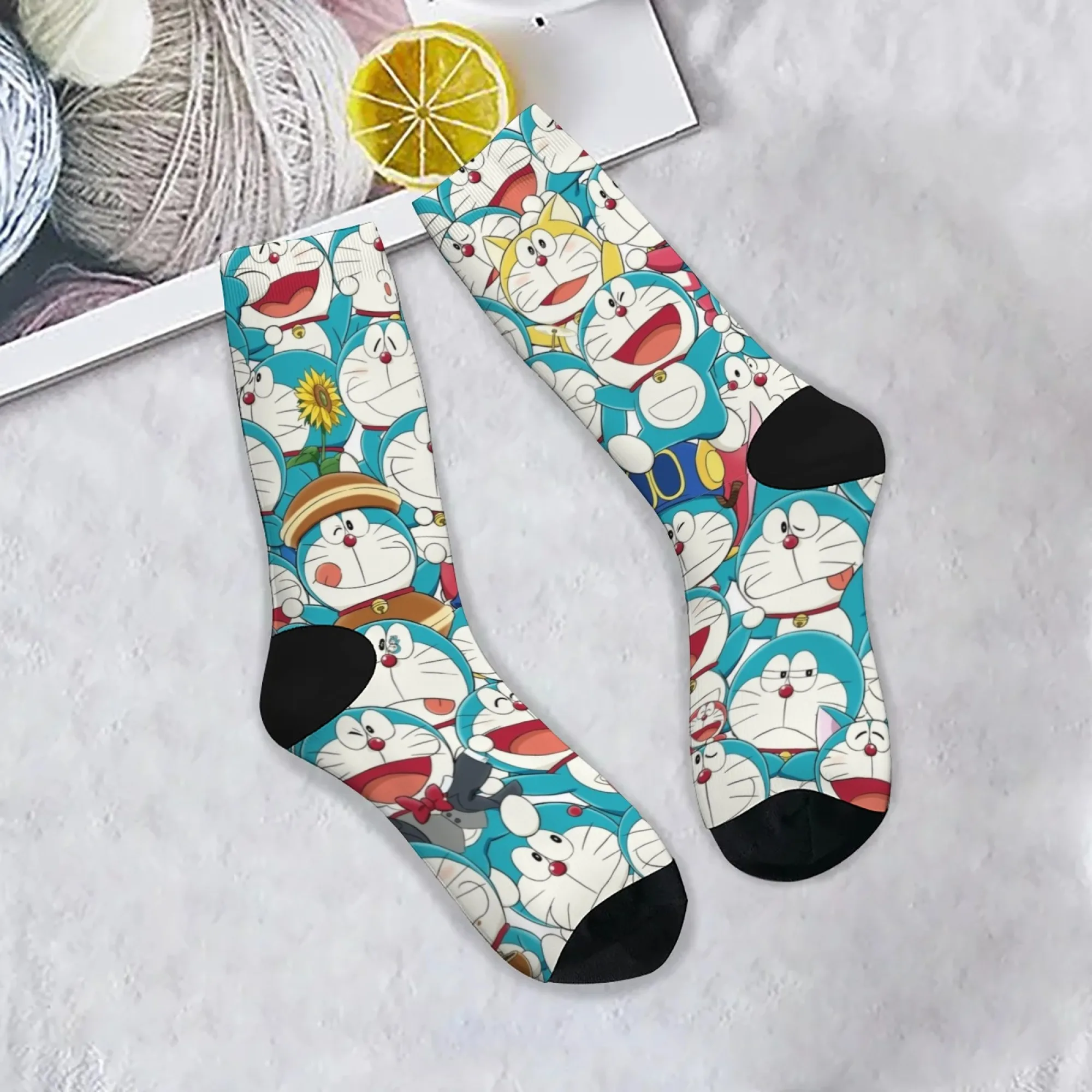 

Мужские носки с героями мультфильмов Doraemon, новинка, Harajuku, ретро уличные носки с принтом, удобные дышащие нескользящие носки, подарок на вечеринку