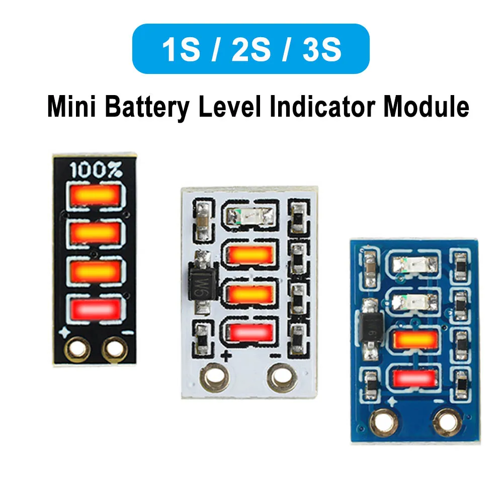 1S 2S 3S عرض مستوى البطارية وحدة مؤشر الطاقة LED الصغيرة لبطارية ليثيوم تيار مستمر 3-4.2 فولت 5.8-8.4 فولت 8.8-12.6 فولت