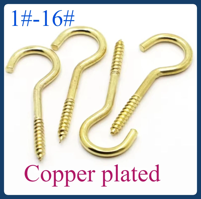 

C-shaped scattered sheep eye hook screws and question mark ceiling screws include 1# 2# 3# 4# 5# 6# 8# 10# 12# 14# 16#