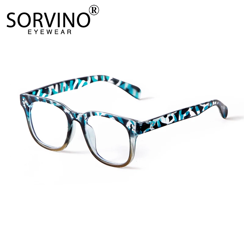 SORVINO Square Myopia Glasses Men Women Black Optical Computer Eyewear Light Frame Female Anti Blue Light Blocking Eyeglasses