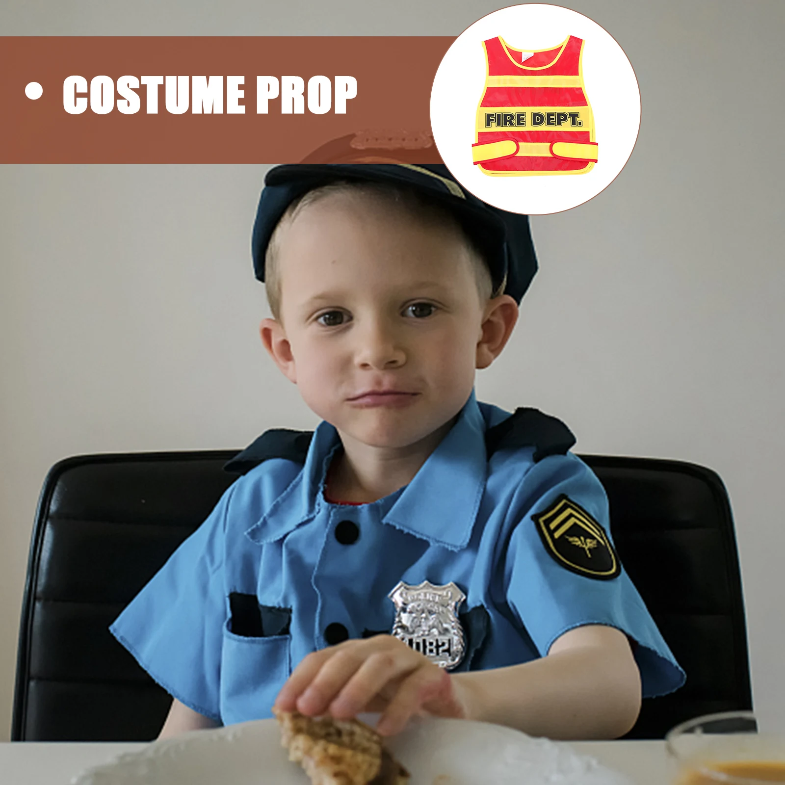 

Firefighter Vest Kids Toddler Costume Cosplay Suit Soft Comfortable Fabric Party Performance Gift Set firefighter for kids