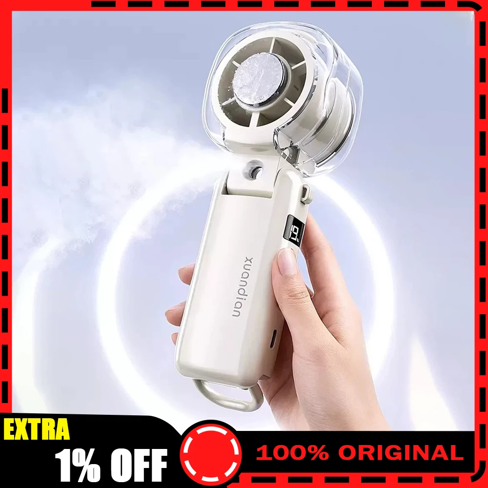 Aler s-654 Handheld Fan LED Intelligent Digital Display Handheld Small Fan Semiconductor Refrigeration Cooling low Noise Gifts