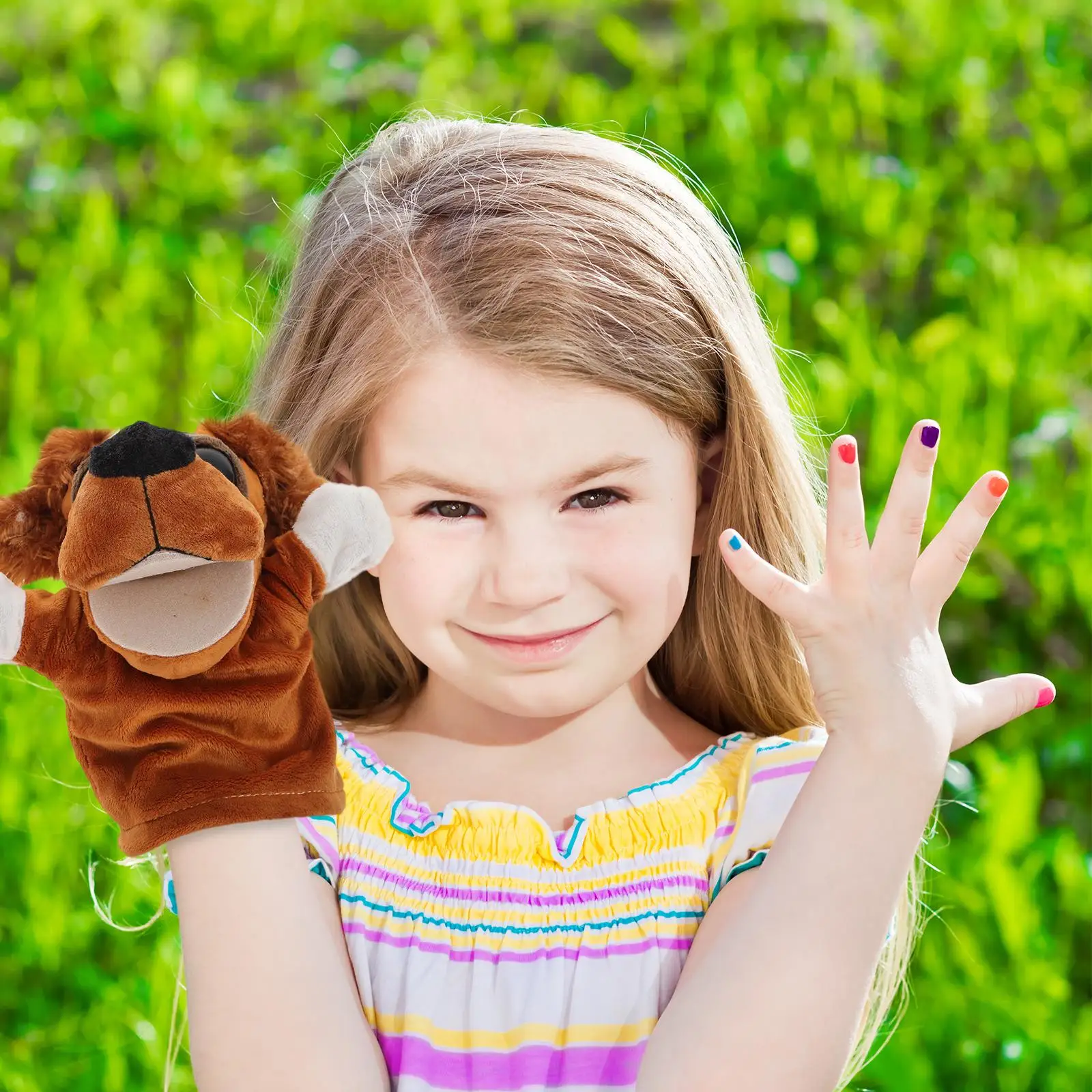 Animal Puppet Cartoon Role Play Hand Puppets Movable Hairy Ears Dog Kid Finger Toys Educational