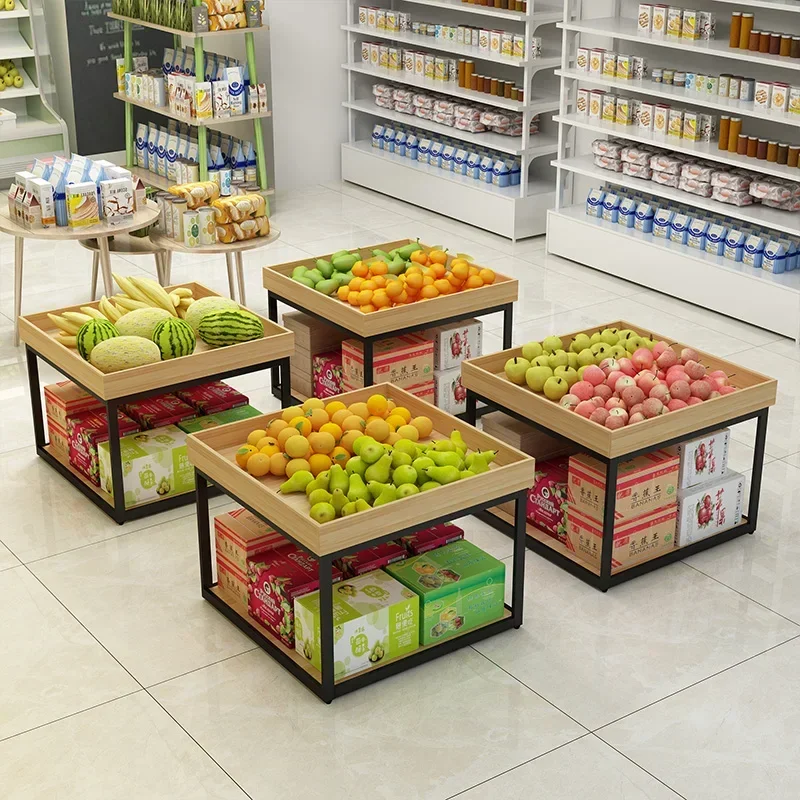 

Fruit store shelf display rack Promotional desk Supermarket boutique shelf Convenience store display cabinet Display rack Double
