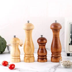 Manual Oak Wooden Pepper Mill, Salt Grinder, Kitchen Spice Tools