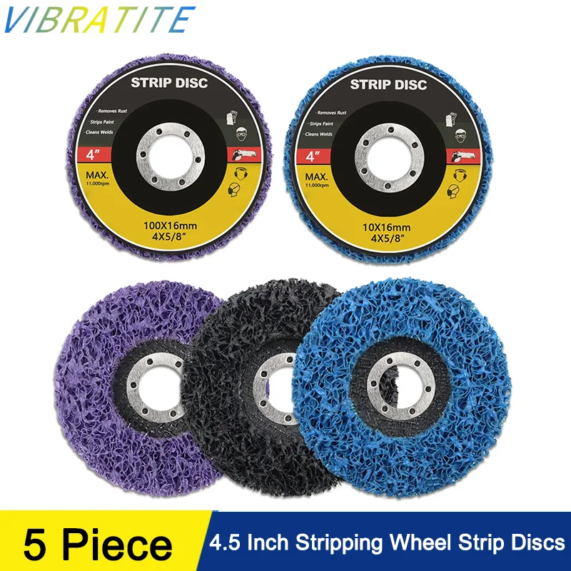 

5Pcs 4.5 Inch Stripping Wheel Strip Discs 115mm for Angle Grinders Clean & Remove Paint, Coating Rust for Wood Metal Fiberglass