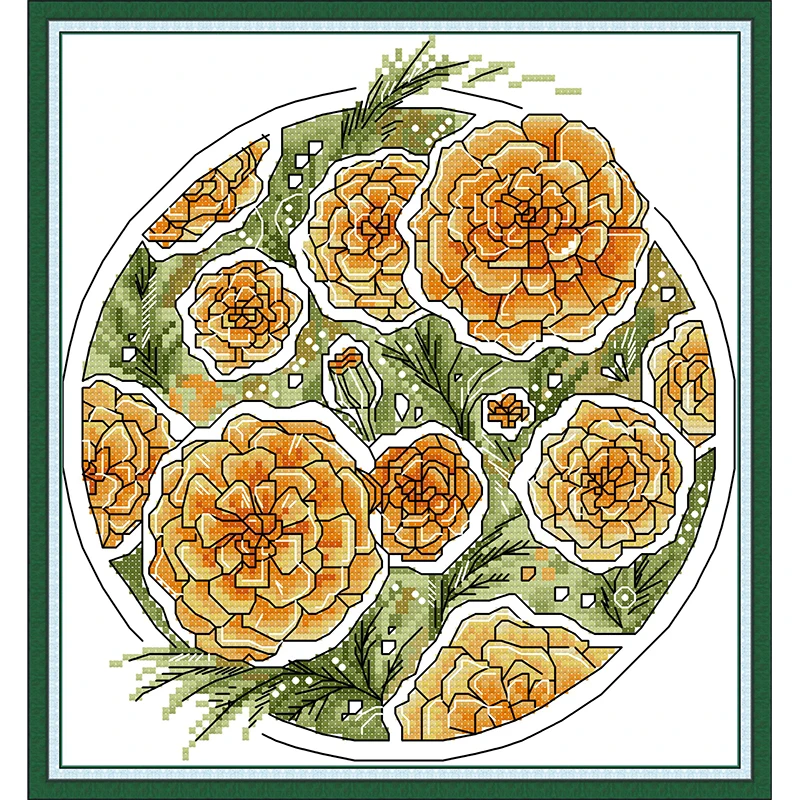 Joy Sunday gamme complète de motifs de fleurs Kits de points de croix Aida 16/14/11CT bricolage couture maison imprimé ensemble de matériel de couture