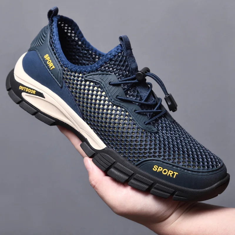 

2023 Men Shoes Waterproof Walking Zapatos Summer Outdoor Men Sneakers Breathable Casual Shoes Men Loafers Antiskid Mesh