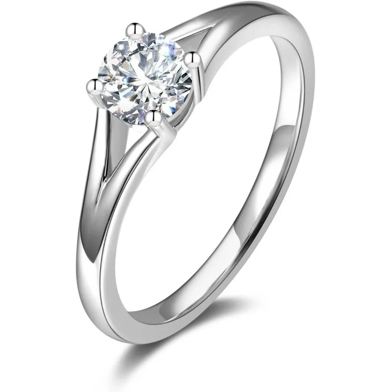 

S925 Sterling silver 1 Carat Moissanie Lab Diamond D Color VVS1 Ring For Women Promise Engagement Anniversary Wedding Rings Gift