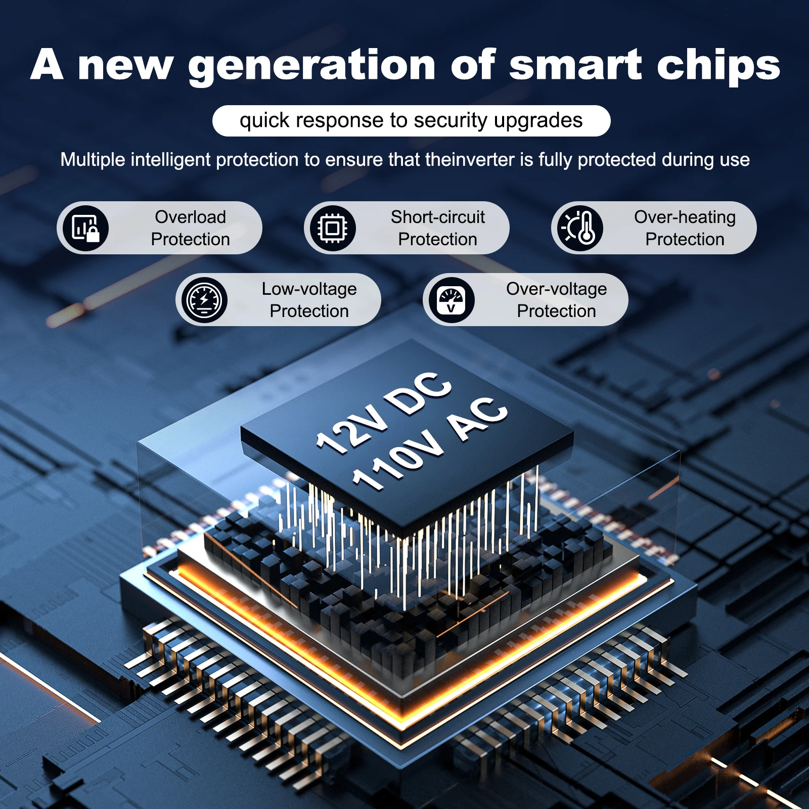 محول طاقة السيارة 6000 واط محمول تيار مستمر 12 فولت إلى التيار المتناوب 110 فولت محول محول طاقة السيارة 60 هرتز شاشة LCD عرض 4 منافذ USB #2