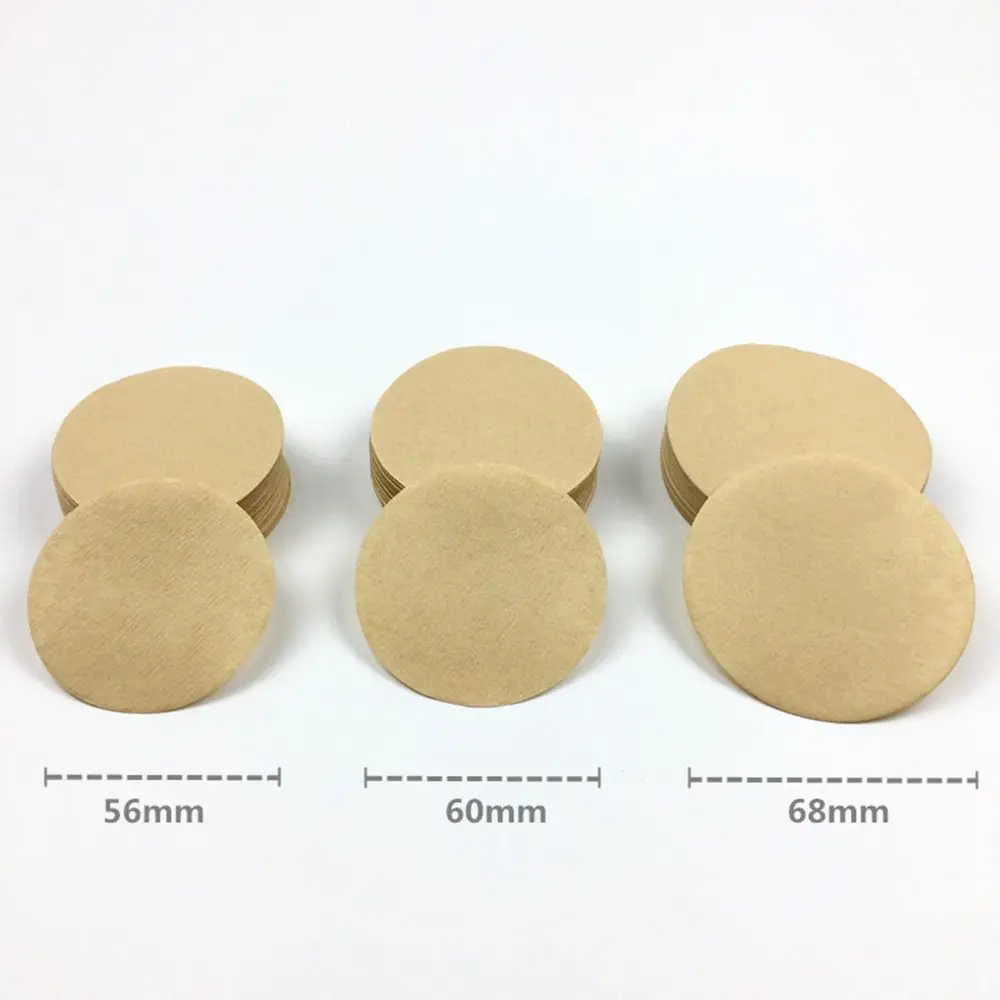 Papier filtre à café rond pour cafetière expresso, 100 pièces, 56mm, 60mm, 68mm, moka