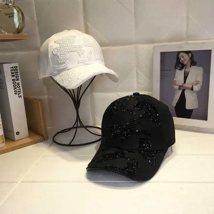 Neue Entenmütze für Herren und Damen, Frühling und Herbst, Outdoor-Freizeitmütze mit Diamanten, koreanische Version, Baseballkappe mit Schirm – Detail 6