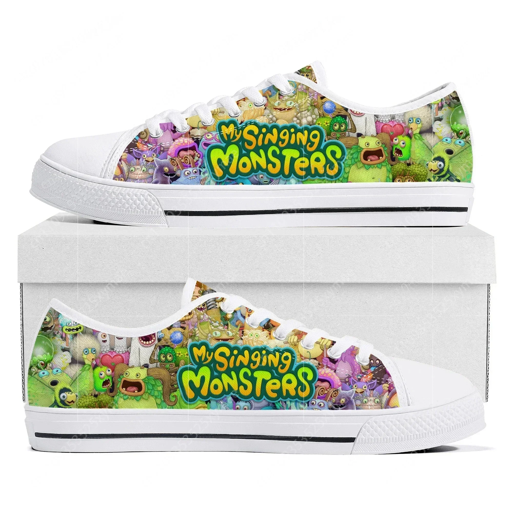 

My Singing Monsters Low Top Sneakers Cartoon Game Womens Mens Teenager Canvas Sneaker Couple Custom Built Shoes