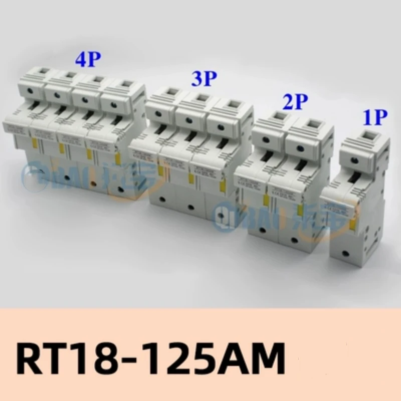 RT18-125AM AC 690V 1/2/3/4 Poles 35mm DIN Rail 22x58mm Fuse Holder Base with Lamp