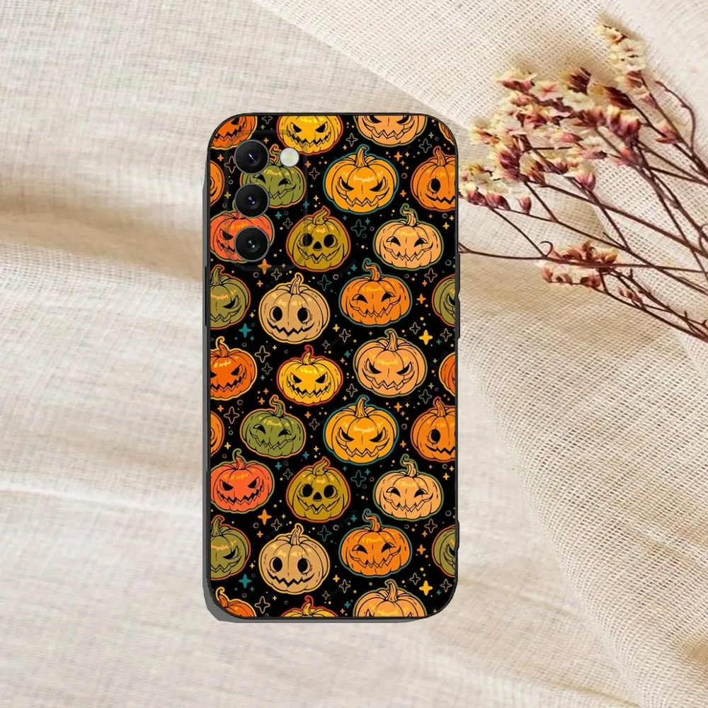 October Halloween Spooky Ghost Phone Case For Samsung Galaxy A13,A21s,A22,A31,A32,A52,A53,A71,A80,A91 Soft Black Cover