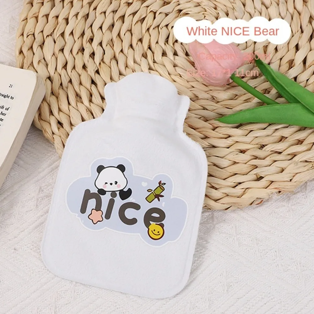 Soft Furry Plush Hot Water Bottle Cartoon Portable Student Hand Warmer 200ml Dog Rabbit Mini Hot Water Bag Winter Supplies