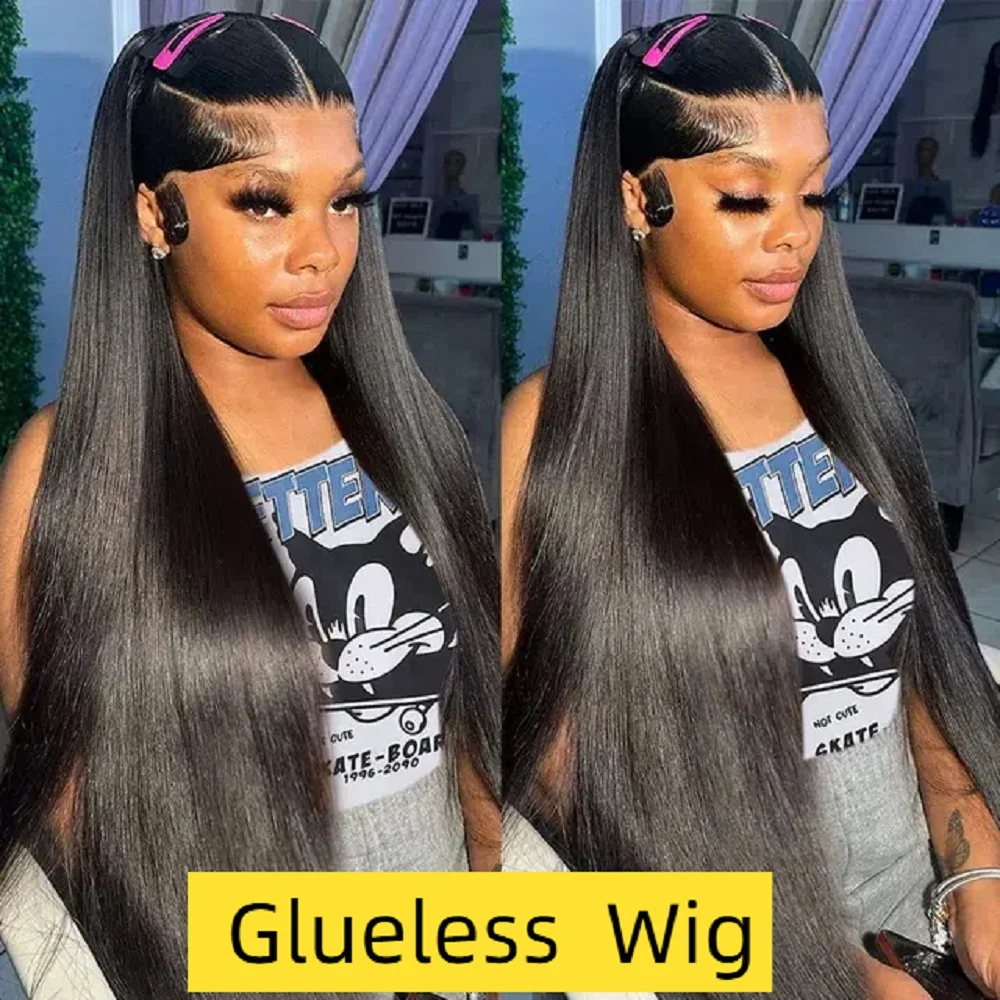 Pelucas rectas de encaje transparente, pelo de bebé prearrancado, densidad de 180%, sin pegamento