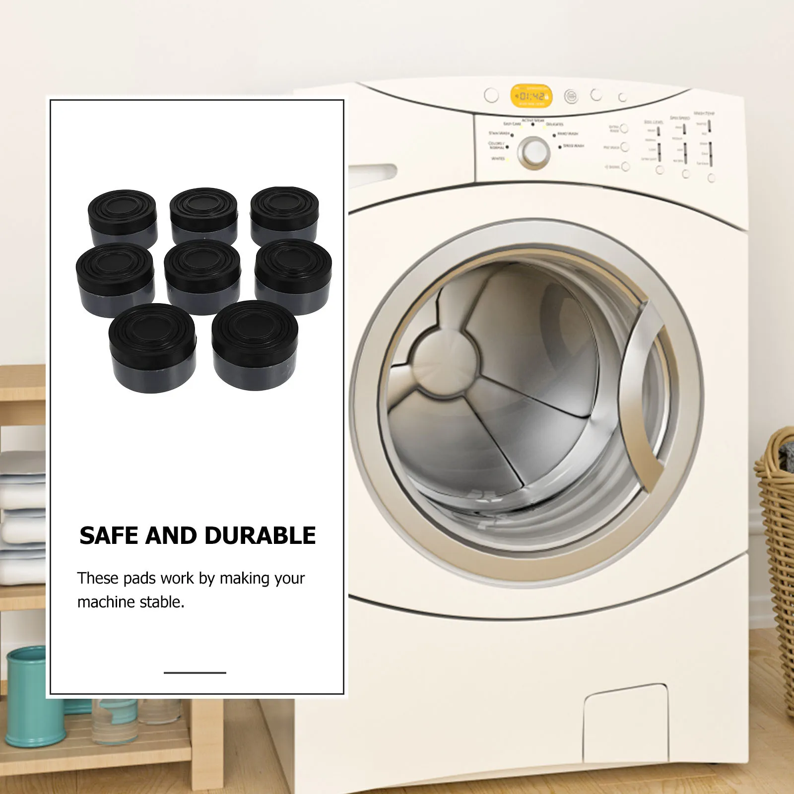 

16Pcs Washing Machine Pads Anti-Slip Shockproof Stabilizer for Dryer Refrigerator Height Increase Non-Skid Cushion for Laundry