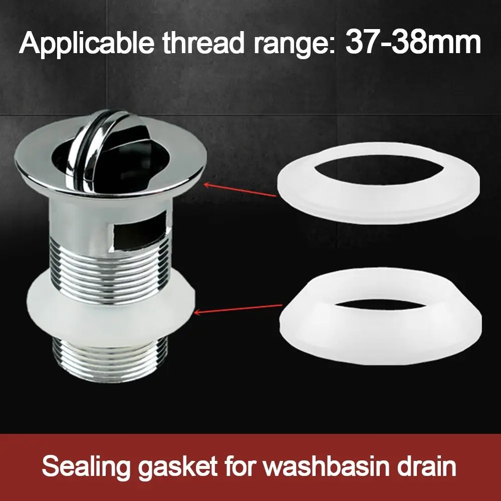 2/5 pairs Silicone Floor Drain Sealing Gasket Leak-proof High Temperature Resistant Sewer Sink Connection Gasket Elastic