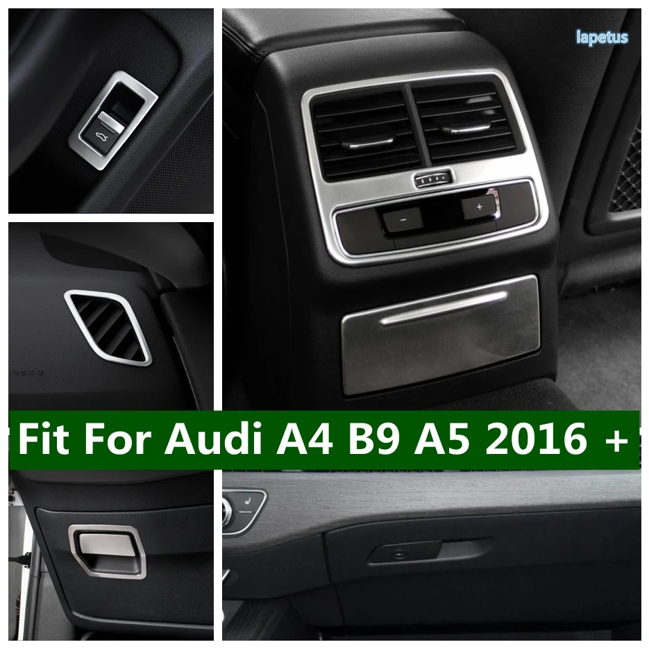 Trunk Switch Button Armrest Box Side Air Vent AC Outlet Decoral Frame Cover Trim For Audi A4 B9 A5 2016 - 2021 Car Accessories