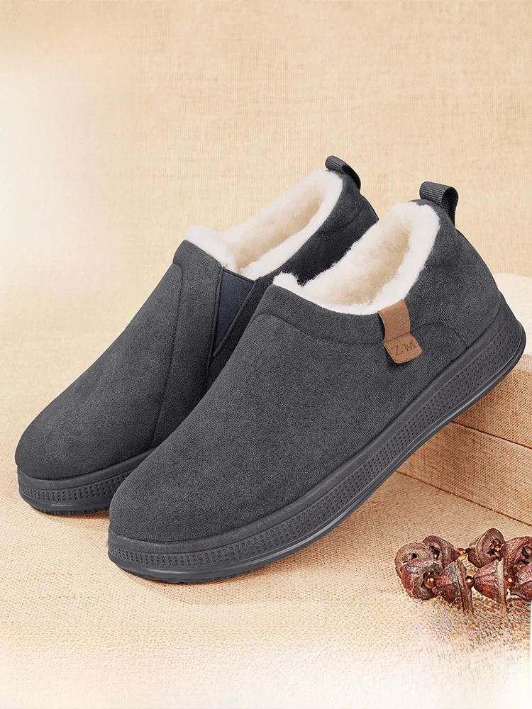 

Old Beijing Men's Cloth oes Winter Thiened Slip-On Warm Anti-Slip Mid-Aged And ly Dad Cotton oes High-Sle Casual