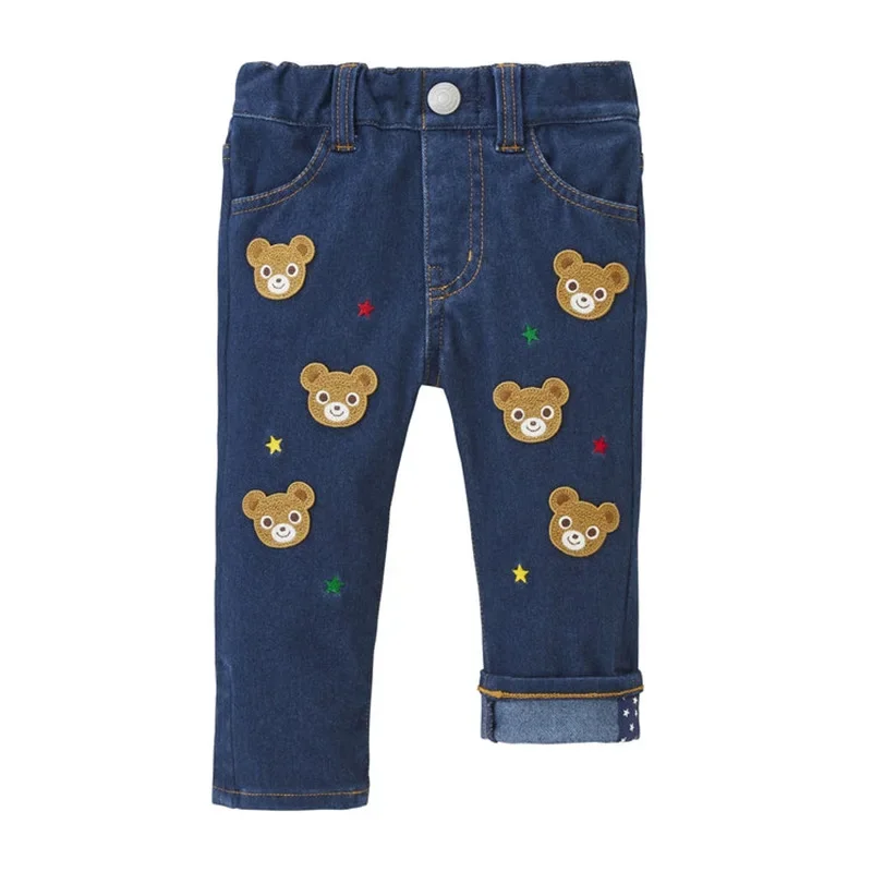 Autumn New Children Trousers Cartoon Bear Rabbit Embroidered Casual Pant Jeans Boys Pants Baby Girl Clothes Pantalones