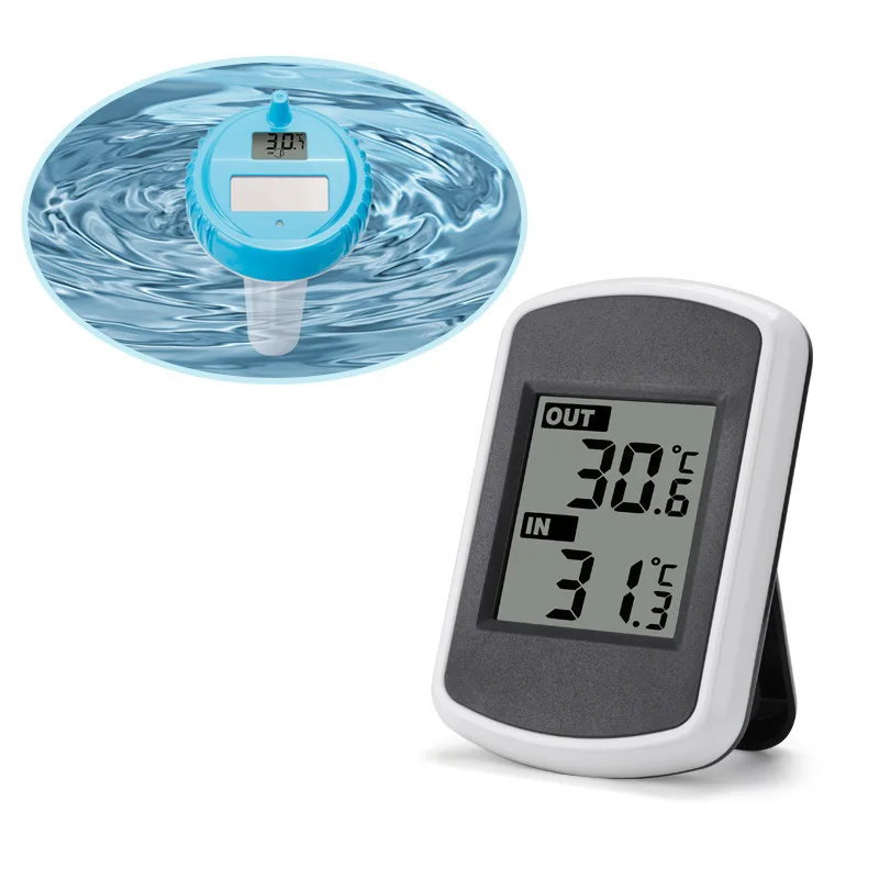 Electronic digital display floating swimming pool thermometer