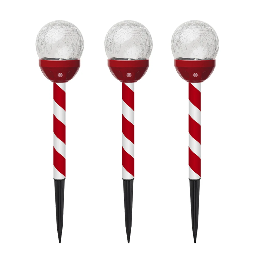 3 قطع من مصابيح LED تعمل بالطاقة الشمسية لمسار الحديقة مع مدببة أرضية أوتوماتيكية لإضاءة ساحة الممر وعيد الميلاد