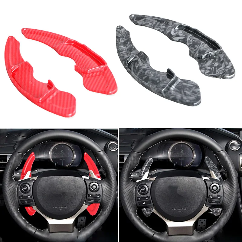 Gloss Black Car Steering Wheel Shift Paddle Shifter Extended  ABS Trim For Lexus IS NX RC RCF 2014-2016 Auto Paddles Accessories