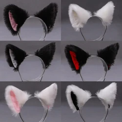 Fluffy Faux Fur Cat Fox Ears Lolita Animal Hair Hoops Cosplay Hairband Women Halloween Anime Headbands Headwear Hair Accessories