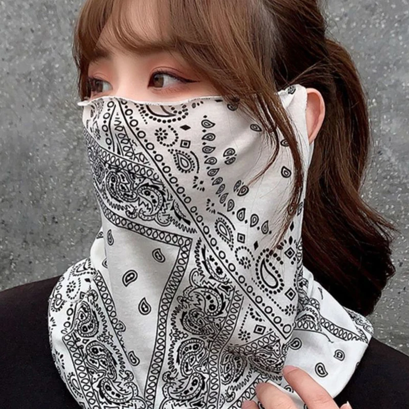 Ice Silk Sunscreen UV Protection Mask Cooling Face Ear Neck Protection For Men Women Summer Outdoor Cycling Breathable Scarf