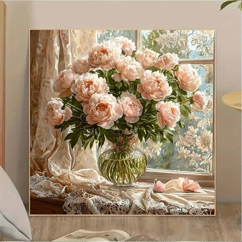 

500/1024PCS Paper Jigsaw Puzzle Window Sill Vase and Flowers Puzzle DIY Assembly Puzzle Modern Home Decor Gift To Friends