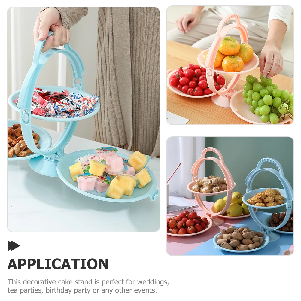 

2 Tier Foldable Dessert Stand Reusable Cupcake Table Multi Layer Serving Tray for Party Buffet Wedding Tea Event Food Display