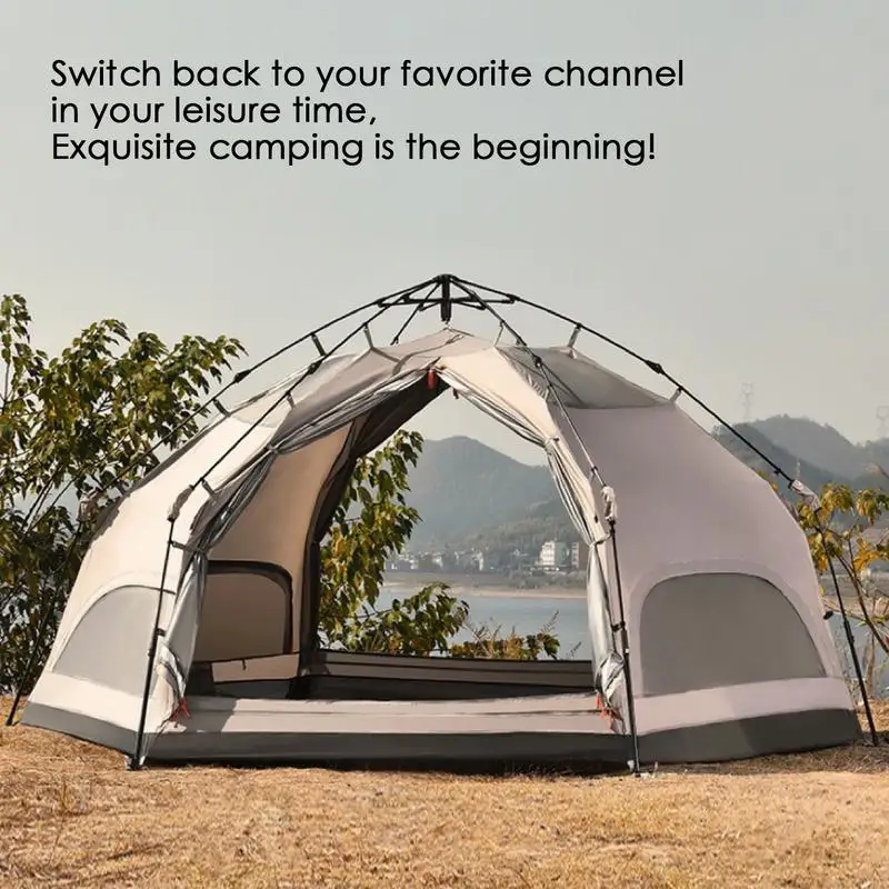 Outdoor Camping Tent 3-4 Persons Backpacking Tent Large Capacity Hiking Travel Tent Waterproof Double-Layer Tent Outdoor Shelter