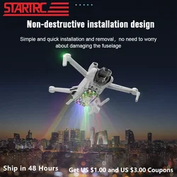 LED Light Landing Gear for DJI Mini 3/Pro/Mini 2/SE/Mavic Air 2/2S Foldable Extended Landing Skid Night Flight Drone Accessories