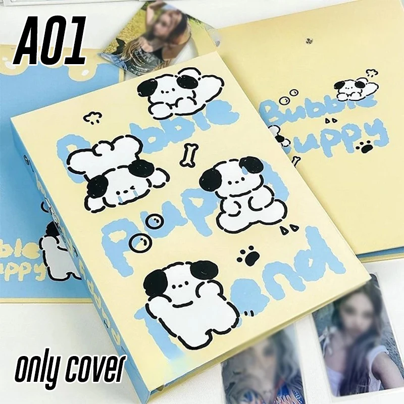 Raccoglitore A5 Corea Kpop Idol Album fotografico Linea carina Cane Portafoto Raccoglitore per carte fotografiche Fotografie a fogli mobili