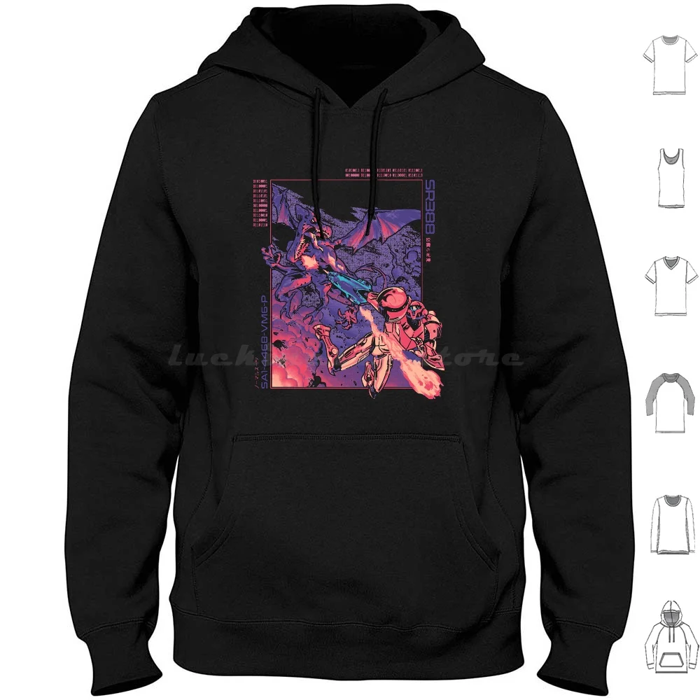 Brennen Aran Hoodies Langarm Metroid Comics Retro Ridley Samus Samus Aran Super Metroid Videogames