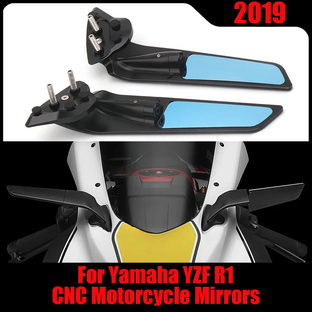 

R1 2019 Motorcycle Mirrors For Yamaha YZF R1 YZFR1 Stealth Mirrors Sports Winglets Mirror Kit Adjustable Mirrors Wing Mirrors