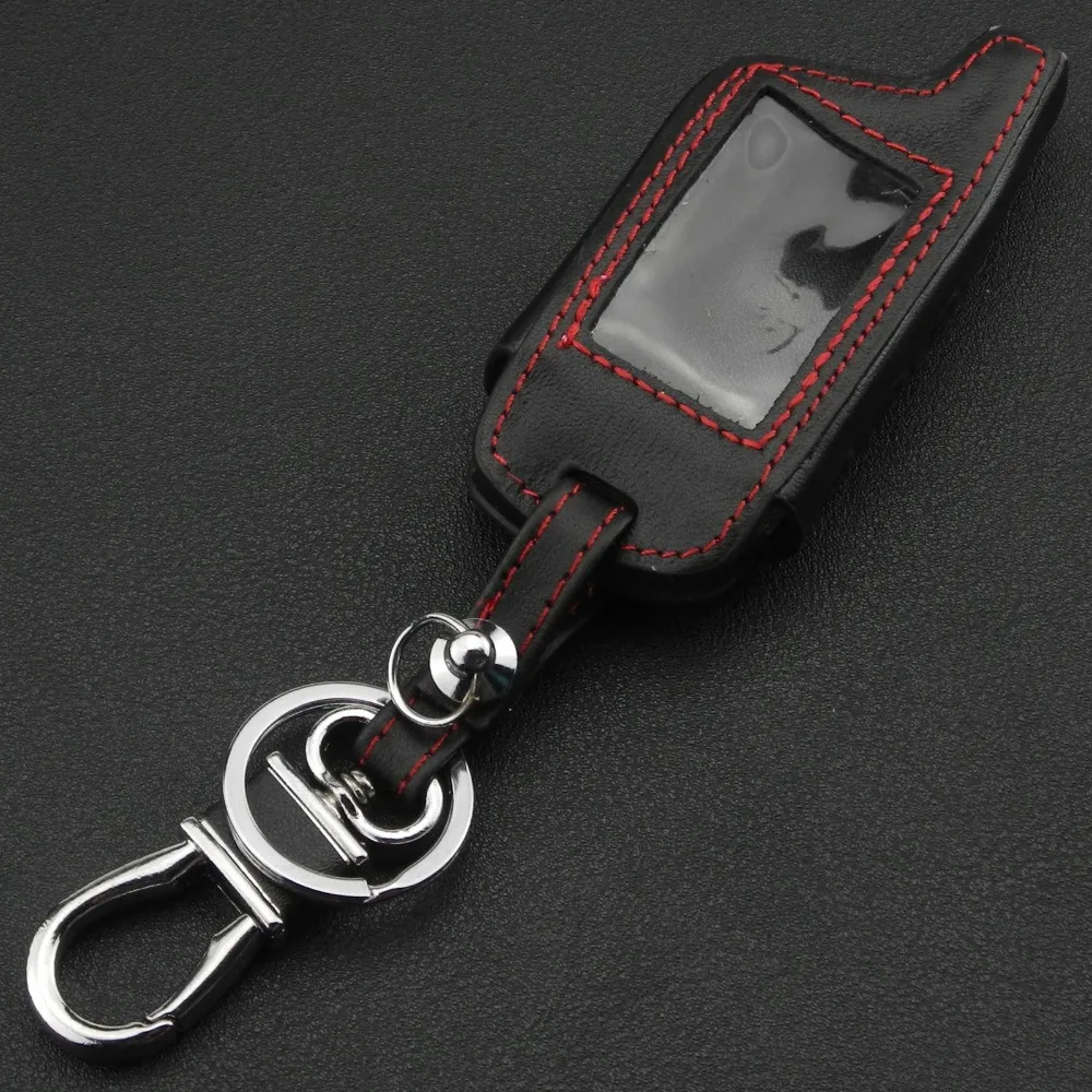jingyuqin 3 Buttons Leather Car-Styling Key Cover Case For Starline B9 B6 A91 A61 Twage Two Way Car Alarm System keychain