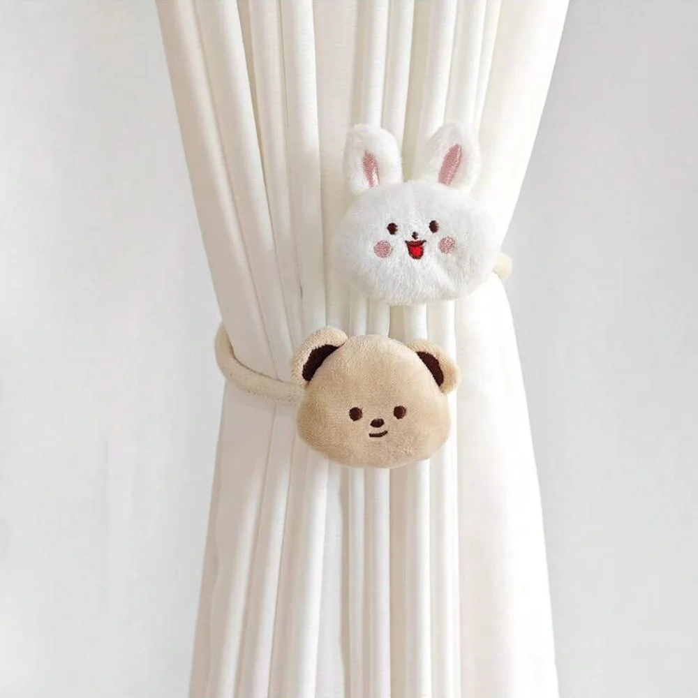 Cartoon Curtain Tie, Creative Children's Room Bedroom Cute Doll Curtain Clip, Bear Rabbit Curtain Buckle, Baby Room Storage Deco