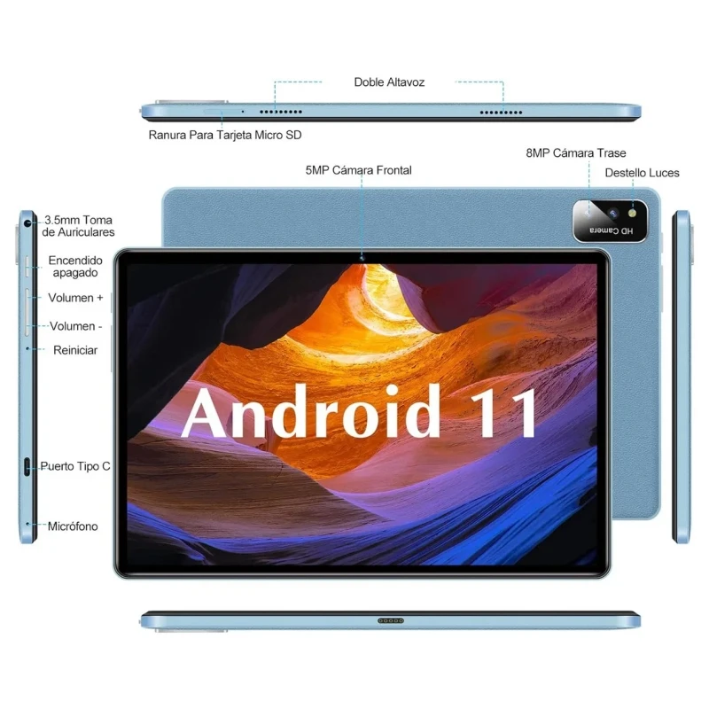 10.1 Inch T10 Android 11 Tablet PC CPU RAM 4GB ROM 64GB S22 Sun50iw Processor, Cortex-A53 Dual Camera Type-C Octa-Core