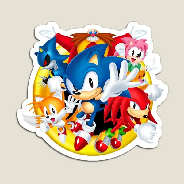 Sonics Origins Klassieke magneetstickers Kleurrijke houder Baby voor koelkastorganisator Thuis Speelgoedkoelkast Leuk Grappig Decor Kinderen