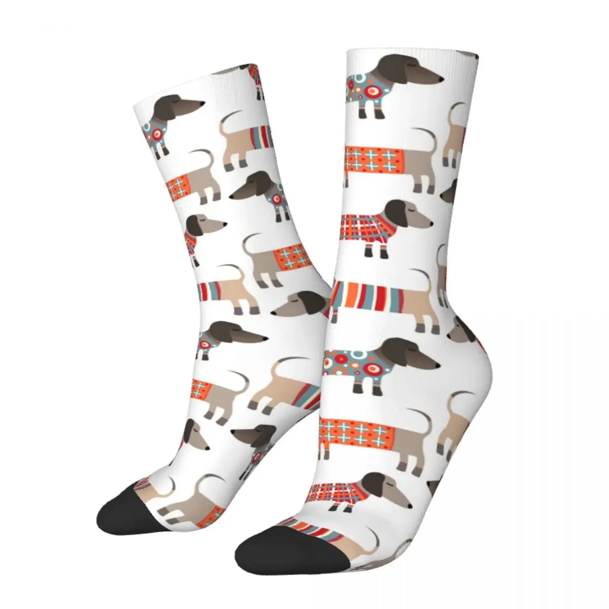 

Fashion Dachshund Sausage Dog Football Socks Polyester Crew Socks for Unisex