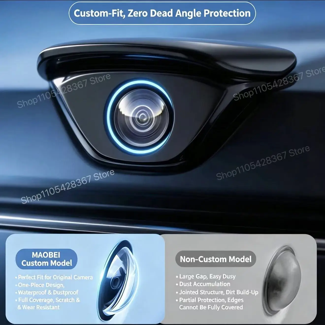 For Bestune B70 B70S T55 T77 T90 T99 Pony NAT 360°Rear View Camera Cover, Anti-Scratch PC Film Waterproof Dustproof Protector