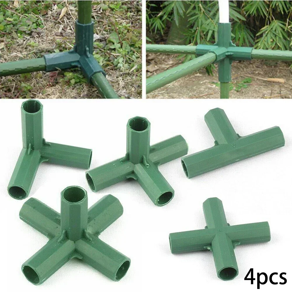 4Pcs Plastic Garden Climb Plant Awning Joints Connector 16MM Tube Connector Frame Greenhouse Bracket