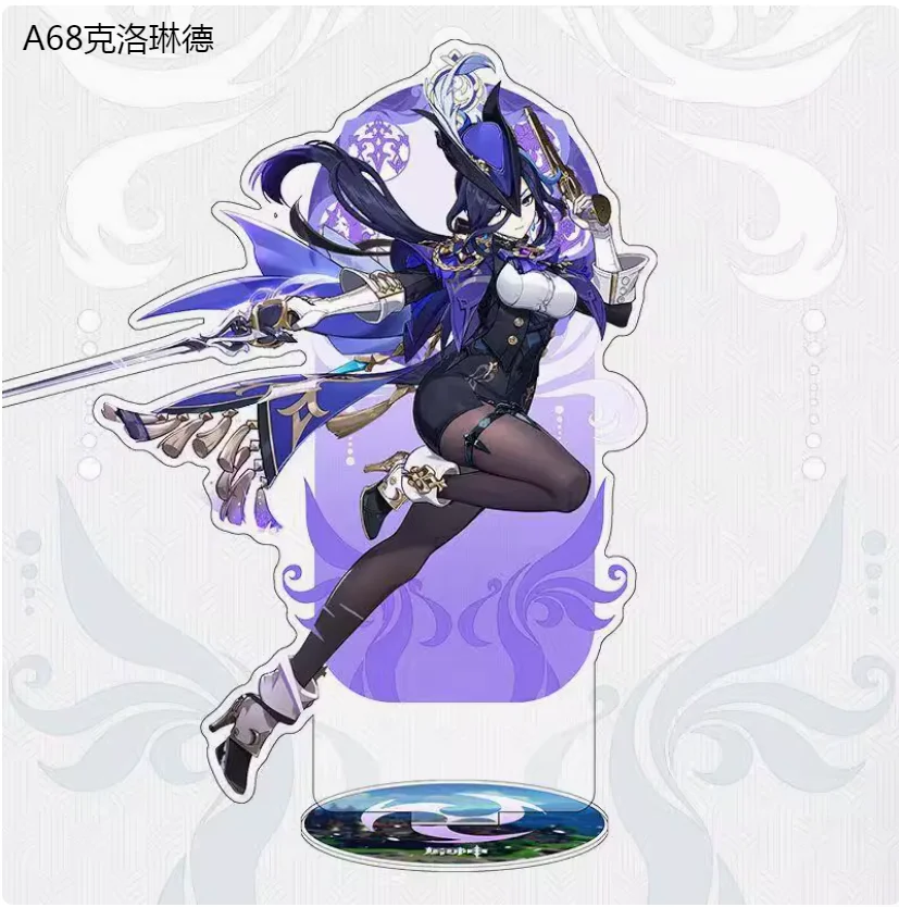 2024 Anime Genshin Impact Fontaine Series Sigewinne Clorinde Arlecchino Chiori Acrylic Stand Figure Model Plate Desk Decor Gift