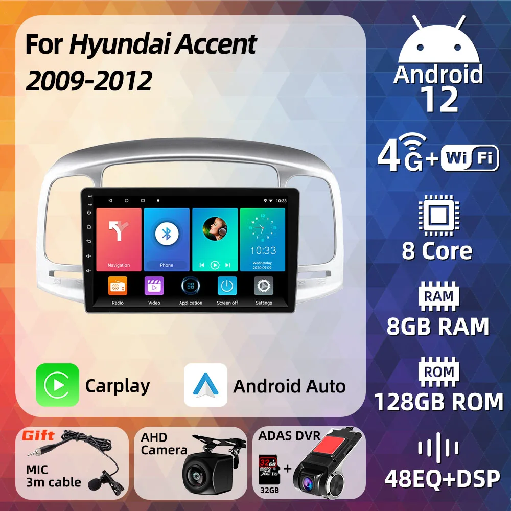 

Car Radio for Hyundai Accent 2006 - 2011 2 Din Android Multimedia Player Screen Stereo GPS Navigation Unit Autoradio Carplay