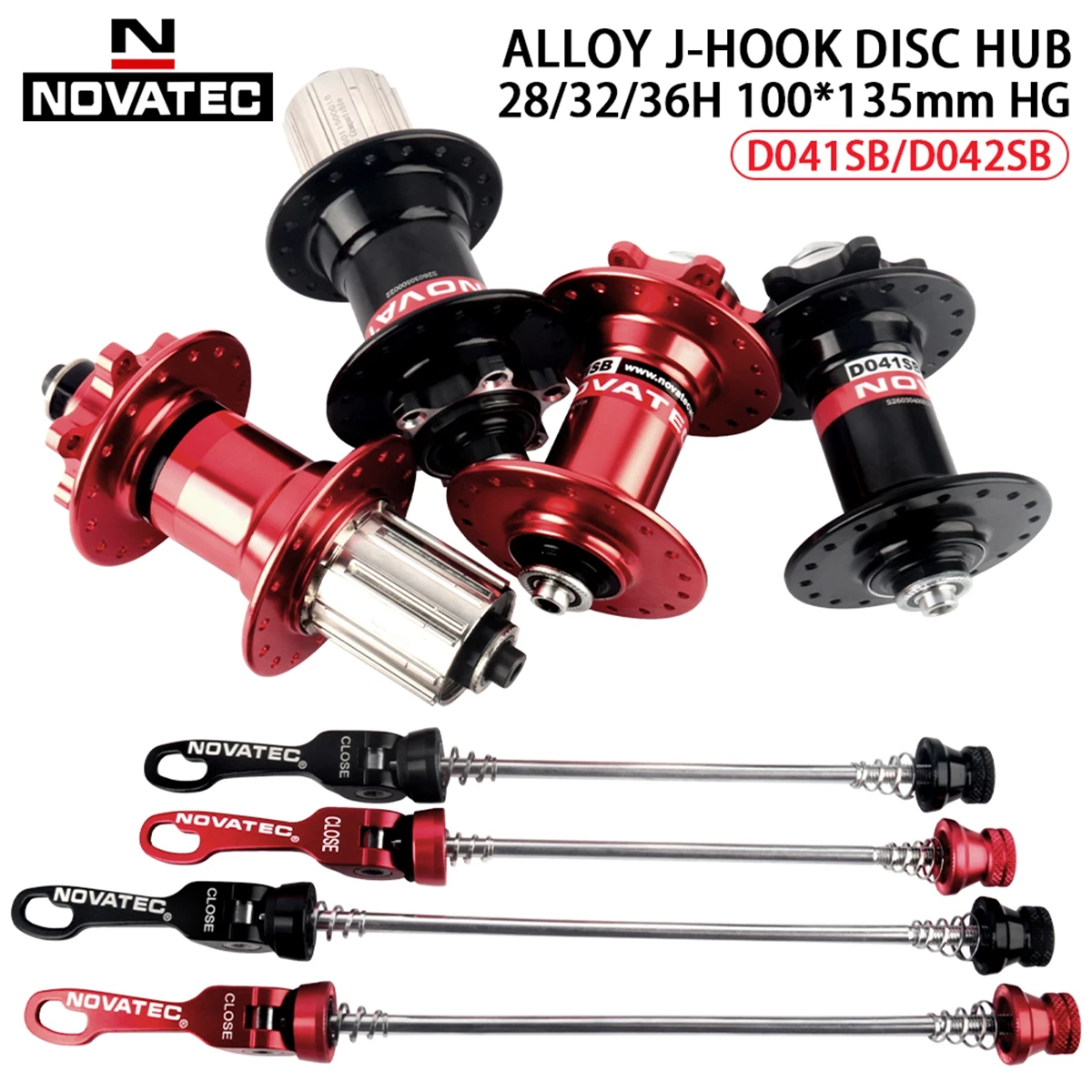 

NOVATEC MTB Hub 28 32 36 Holes 8 9 10 11 12 Speed Front Rear Mountain Bicycle HG Cube D041SB D042SB Disc Brake Bicycle Bushing