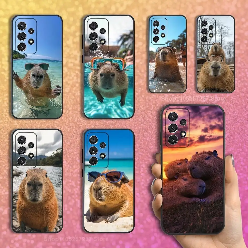 

Funny Animal Capybara Cute Case For Samsung S22,S21,S9,S25,S24,S23,Ultra,FE,S20,S10,Plus,Lite,Soft Silicone Black