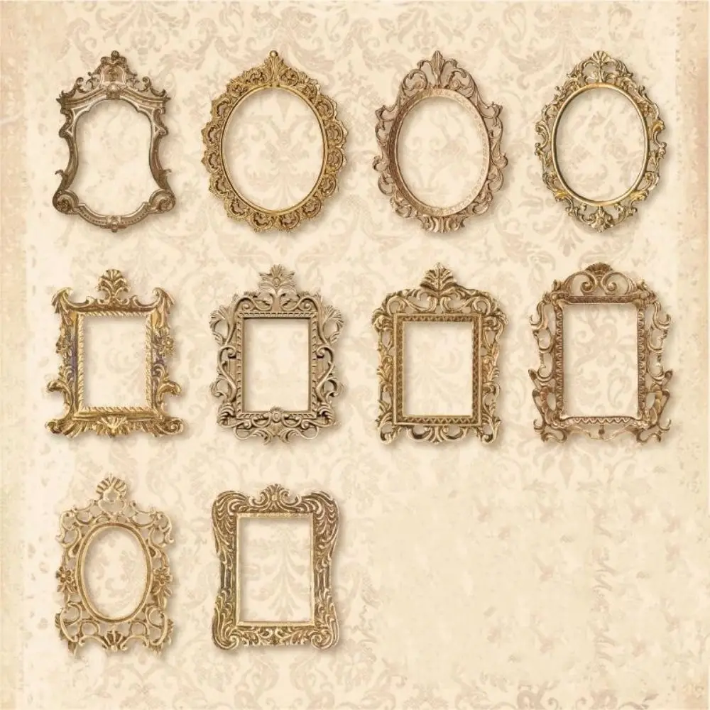 Flower Decorative Cards Retro Geometric Cutout Frame Decor Handcrafts DIY Tools Scrapbooking Collage Materials DIY Photo Book